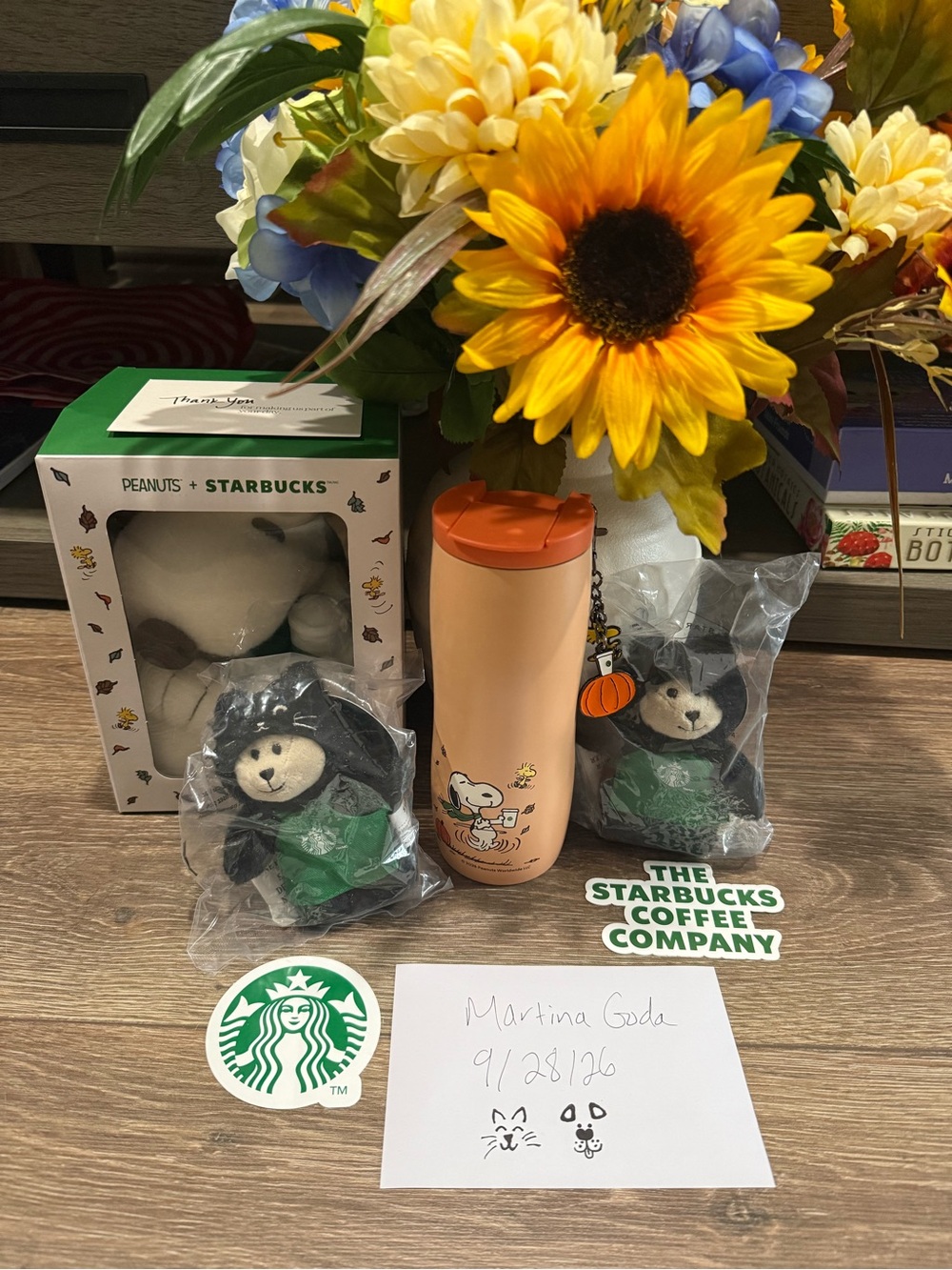 Peanuts Starbucks Bundle Orange Tumbler 4 Items